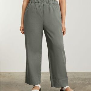 Everlane the Easy Pant Gray Wide Leg pull on pants, High Waist, pockets